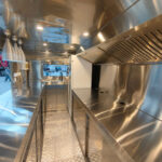 BBQ trailer interior with custom storage built by Luxe Custom Co.