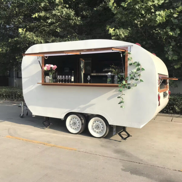 Side exterior of a food truck trailer for crafted bars, part of concession trailers for sale near me by Luxe Custom Co.