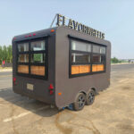 Exterior of a custom concession trailer for sale, crafted by Luxe Custom Co food trailer builders for mobile bar service.