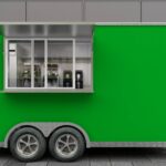 Rear exterior of a custom food trailer with LED signage for smoothies, built by Luxe Custom Co for buy food trailer needs.